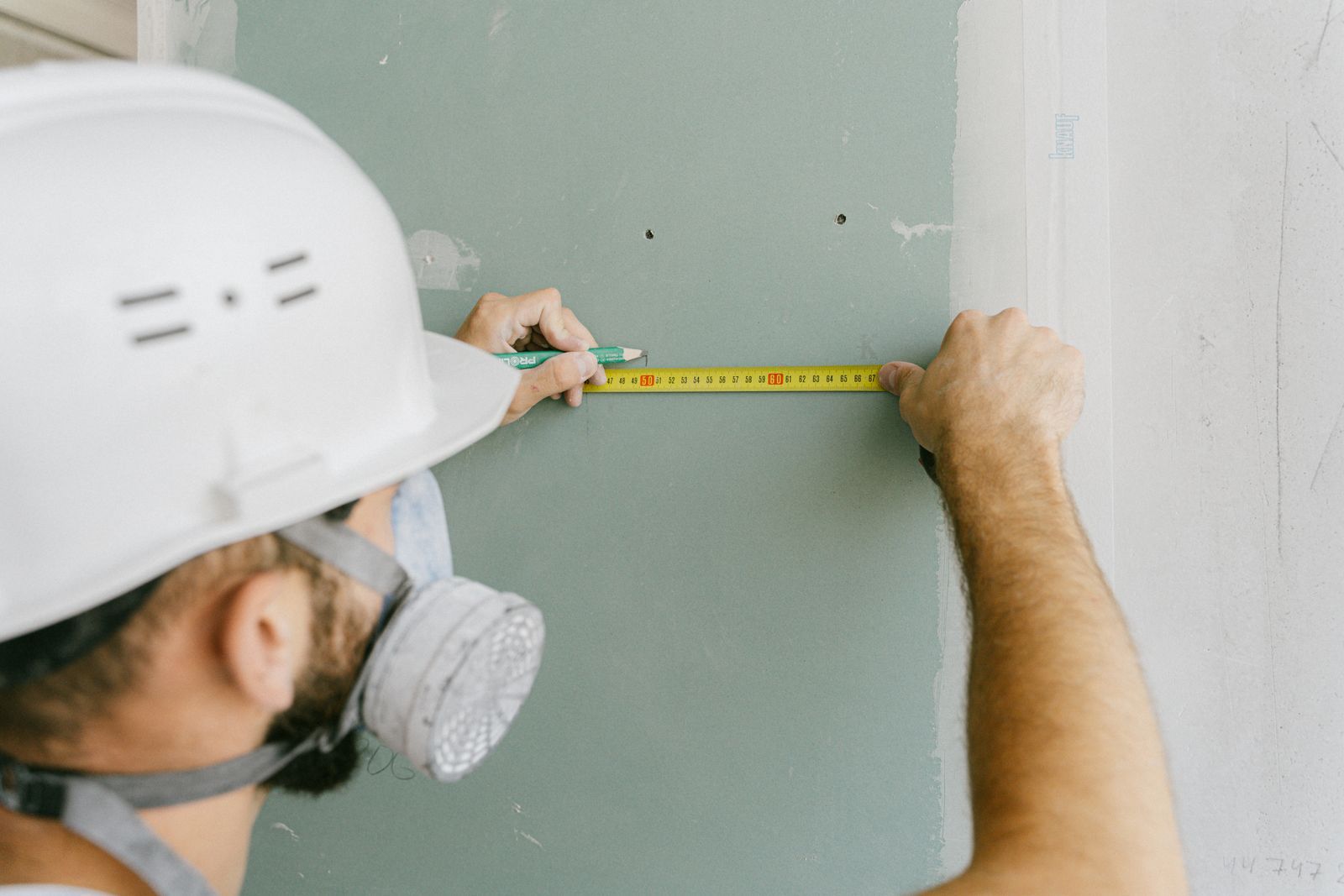 Measuring a drywall panel